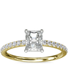 Riviera Pave Diamond Engagement Ring in 18k Yellow Gold (.15 ct. tw.)
